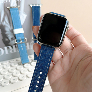 <span class=keywords><strong>Bracelet</strong></span> de montre en cuir denim style vintage pour femmes et hommes, <span class=keywords><strong>bracelet</strong></span> à dégagement rapide populaire pour <span class=keywords><strong>Apple</strong></span> <span class=keywords><strong>Watch</strong></span> 38/40/41/42/44/45/46/49mm - Product Image 3