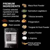 Suplemen Kopi Maca Boost OEM Label Pribadi Tribulus Energi Daya Tahan Pendukung Otot Pra-Latihan 20 Sachet Halal CE