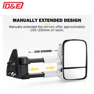 Espejos Retrovisores Extensibles Cromados ABS Plateados para Toyota Prado Serie 120 Wagon 03-09 - Product Image 4