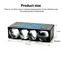 Support universel CQL 200W, phares auxiliaires de voiture à 4 lentilles Bi-LED blanc pur, feux de croisement et de route, étanches 12V 24V