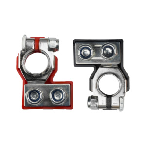 2 Pole Nickel Plated Brass Thickening Auto Car Battery Post Terminal Connector <strong>Clamps</strong> Universal For SUV Off-roader Pickup Truck