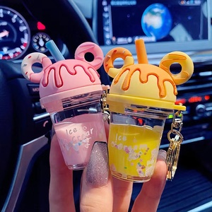 Gantungan Kunci Minyak Gantungan Kunci Cangkir Teh Susu Lucu Tas Gantungan Kunci Pasir Hisap Cair Gantungan Kunci Minyak Cair Liontin Mobil - Product Image 4