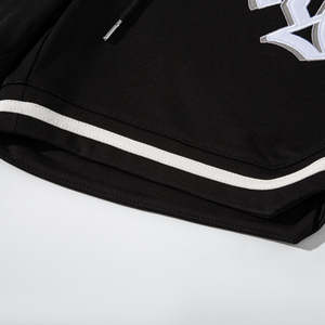 Contrast Binding Hem American Style Embroidered Breathable High Quality Mens Heavyweight Cotton Shorts Wholesale - Product Image 5