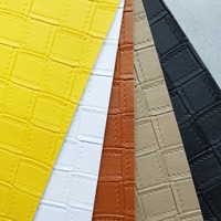 Kulit PVC Imitasi Pola Persegi Panjang Berkualitas Baik dengan Berbagai Pilihan Warna Tersedia untuk Pelapis Tas Koper
