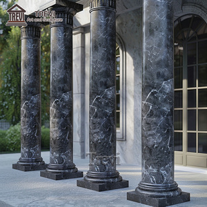 Columna de <span class=keywords><strong>arquitectura</strong></span> Pilar <span class=keywords><strong>romano</strong></span> de piedra de mármol negro natural para casa - Product Image 5