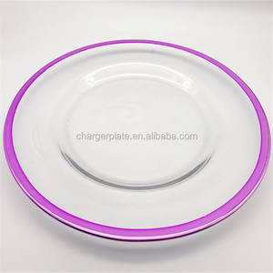 Assiette de présentation élégante en verre coloré de 13 pouces pour les fêtes et les mariages - Product Image 3