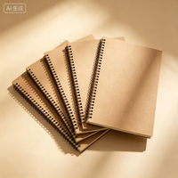 Cuaderno Espiral A5 de Papel Kraft en Blanco, 50 Hojas, Cuaderno de Papel Personalizado - Marca MS para Regalos, Negocios y Uso en la Oficina