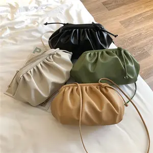 Sac à main en cuir plissé pour femmes, sac de luxe Fashion en nuage, raviole, sac à bandoulière mignon pour dames, nouvelle collection 2021