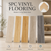 Suelo Vinílico SPC en Losetas con Sistema de Clic, Núcleo Rígido, Diseño de Madera, para Uso Residencial y Comercial