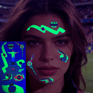 Autocollants de tatouage phosphorescents Tiebeauty pour les fans de football, pour le visage et le corps, décoration pour l'événement de la Coupe du Monde - Product Image 2