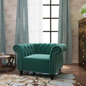 Divano in stile moderno 3 pezzi in velluto <span class=keywords><strong>verde</strong></span> Chesterfield Set 1 + 2 + 3 posti soggiorno divani componibili con bottone a ciuffo - Product Image 5
