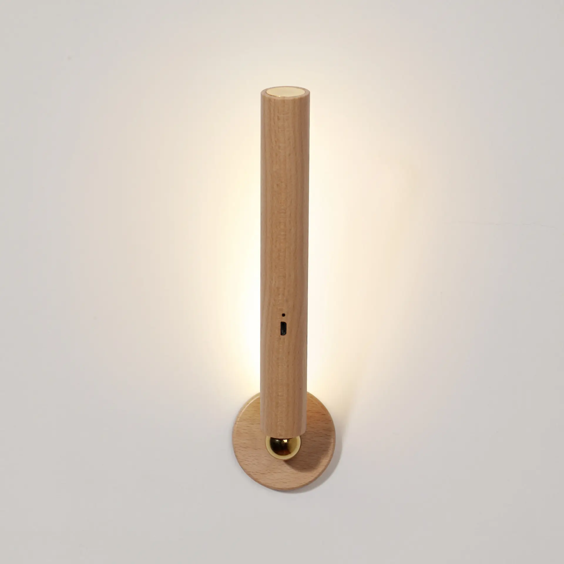 Minimalist Dimming Usb Charging Portable Night Light Magnetic Adsorption Wooden 360 Degree Rotating Household Long Strip Sconce