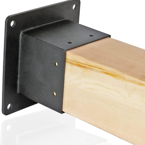 Base d'ancrage à <span class=keywords><strong>bride</strong></span> en acier inoxydable 4x4 (réellement 3,5x3,5 pouces) avec vis pour garde-corps de terrasse, noire - Product Image 5