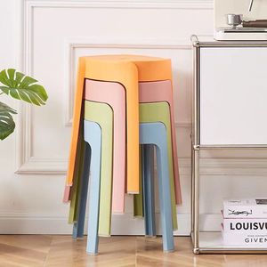 Thickened Stackable <b>Round</b> Plastic <b>Stool</b> For Home Use Minimalist Style Extra Tall - Product Image 5