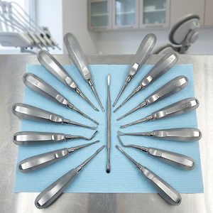 Ensemble d'instruments chirurgicaux dentaires en acier inoxydable, outils manuels à poignée moletée, classe I, certifié CE, couleur argent - Product Image 4