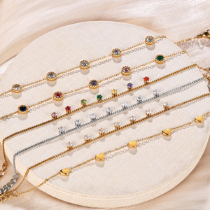 HOVANCI 18K Gold Plated Multi Color Stainless Steel Geometric Trendy Charm Chain <strong>Bracelet</strong> Waterproof Hypoallergenic <strong>Stackable</strong> - Product Image 3