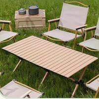 Table de pique-nique pliable en acier au carbone pour l'extérieur - Légère, durable, design moderne, 6 places, camping, pique-nique, mobilier d'extérieur