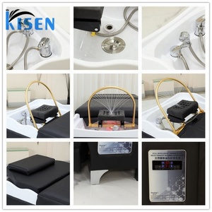 Kisen Modern Shampoo <b>Bed</b> Hair Salon Washing Chair Shampoo <b>Bed</b> with Water Circulation and Steamer Salon Shampoo Bowl and Ch - Product Image 6