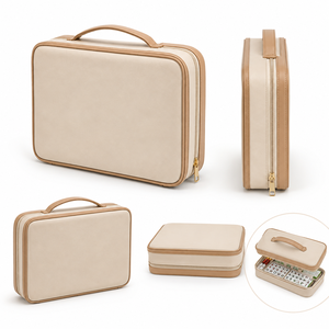 Sac de rangement portable pour tuiles de Mahjong avec bandoulière, étui de transport et organisateur pour accessoires de jeu de Mahjong - Product Image 6