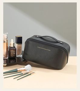 Valentine's Day Gifts Personalized Initial Geometric Zipper Fashion Makeup Organizer <b>Bag</b> Set Open Flat Travel Cosmetic <b>Bag</b> <b>Clear</b> - Product Image 4