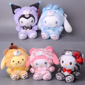 Wholesale My Melody Cute Kawaii Kuromi Cat Accessories Stuff Plush Soft Comfortable Kuromi Cartoon Toys Plushie Dolls