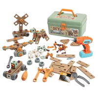 Coffret de Construction Éducatif STEM pour Enfants : Blocs à Assembler Soi-même avec Perceuse Électrique – Jouet de Démontage et de Construction pour Garçons – Idéal comme Cadeau