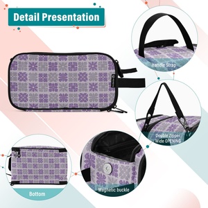 Hawaiian Custom Purple Puakenikeni Quilt Portable <b>Makeup</b> <b>Case</b> Large Capacity Zipper Toiletry Skincare Cosmetic Bag for Women - Product Image 3
