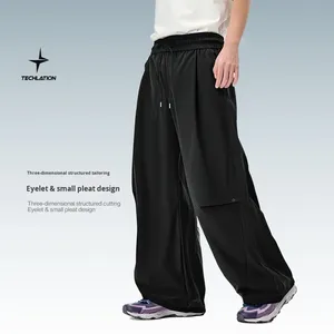 Pantalon décontracté à séchage rapide <span class=keywords><strong>parachutiste</strong></span> en soie glacée extensible dans les quatre sens avec climatisation 2025 printemps/été hommes Cool nouveau pantalon - Product Image 2