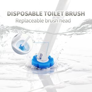 Brosse de nettoyage de toilettes jetable automatique à couvercle rabattable avec éponge intégrée pour la maison - Product Image 2