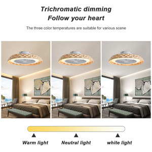 18 Inch Rotan Bladloze Slaapkamer Ventilator Licht Smart Tuya App Control Ventilador De Techo Moderne Led Plafondventilator Met Licht - Product Image 6