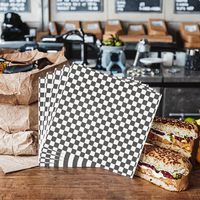 Papier sulfurisé noir pour aliments, 100 feuilles, 26 x 28 cm, pour burgers, sandwichs, frites, paniers à frites, barbecues, Chine
