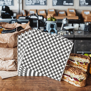 Papel Encerado para Alimentos, <span class=keywords><strong>Hamburguesas</strong></span>, 100 Hojas Negras de 26 x 28 cm, Hojas Deli para Sándwiches, Papas Fritas, Cestas, <span class=keywords><strong>Hamburguesas</strong></span>, Barbacoas, China - Product Image 3