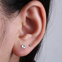 Labret à bille sans filetage en titane ASTM F136 G23 16G, dos plat, pour cartilage d'oreille et lèvre, plaqué or, bijoux de piercing corporel