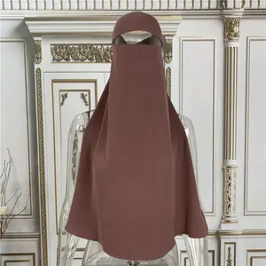 Fashion Middle East Dubai Turban Hijab Mask Muslim Women 1 Piece Headscarf Instant Hijab Prayer Hijab Niqab Face Veil