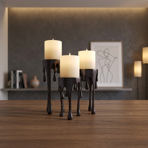 Cozy Corners <b>Candlestick</b> Holder Set With <b>Glass</b> Shades Durable Home Decoration - Product Image 4