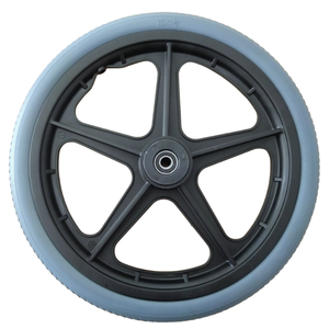 <span class=keywords><strong>Prix</strong></span> usine 16x1 3/8 PU mousse <span class=keywords><strong>roue</strong></span> rayons en plastique roulement à billes plat gratuit fauteuil roulant remplacement jante nouveau pour entrepôt - Product Image 1