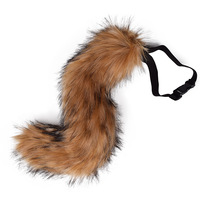 Queue de renard en fausse fourrure synthétique pour Halloween, pliable et réglable, pour hommes adultes, cosplay, masques