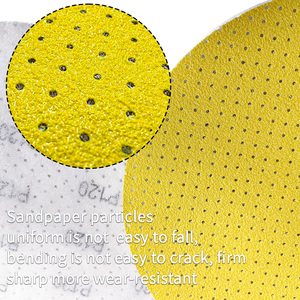 Disco de Lija Perforado <span class=keywords><strong>Amarillo</strong></span> de Grado Industrial de 225 mm con Gancho y Bucle para Pulir Masilla y Acabado de Superficies - Product Image 5