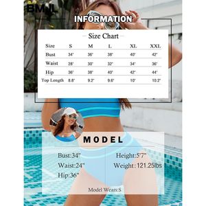Women's High Waisted Ribbed Bikini Two Piece Swimsuit Scoop Neck Adjustable Straps Stretch Bathing Suit - Product Image 6