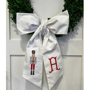 Wholesale Personalized Xmas Monogram Front Door Holiday Decoration Blank Tree Bow Polyester <strong>Christmas</strong> Wreath - Product Image 4