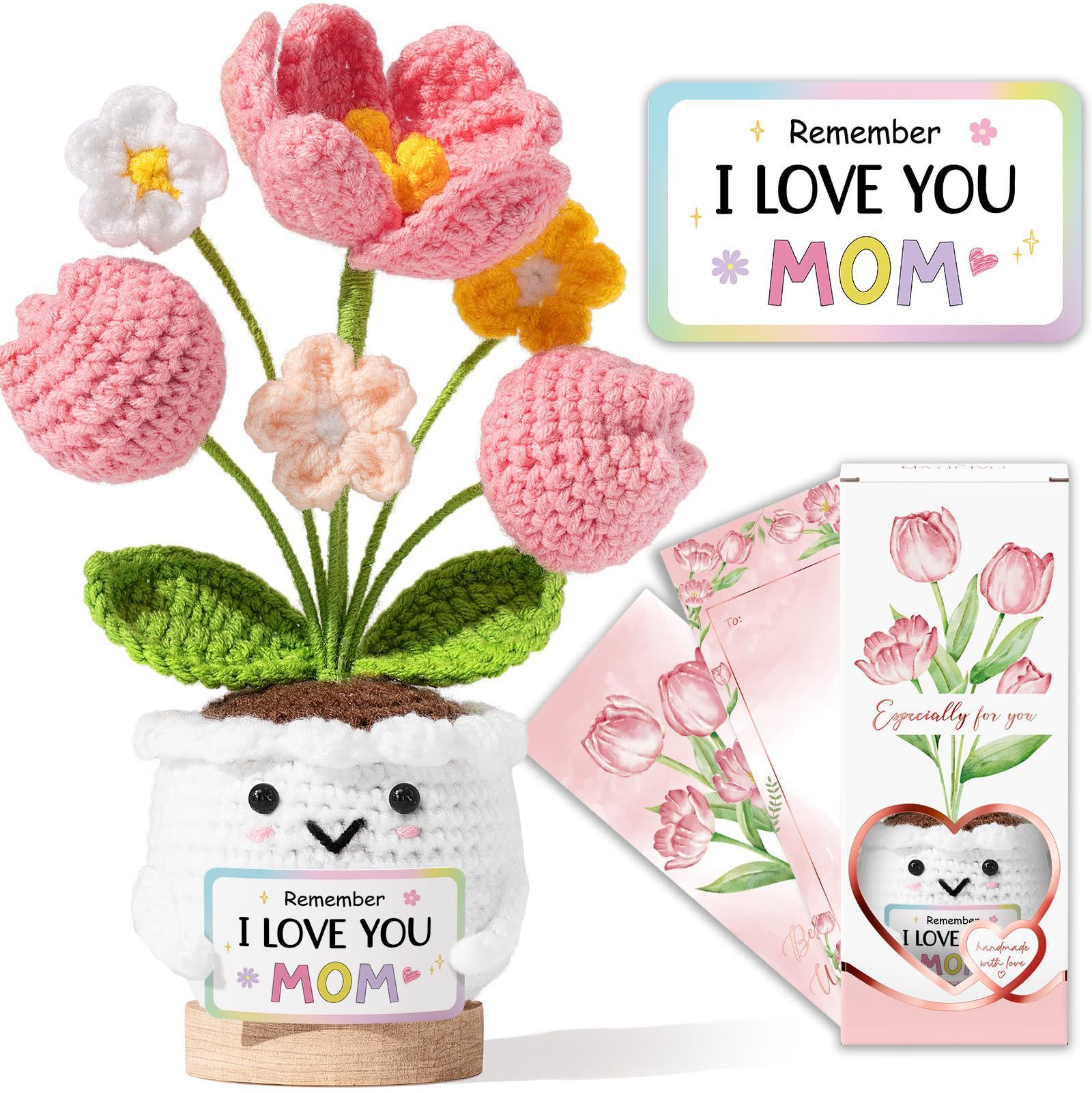 Mom three little flowers tulip  pink