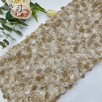 Nouveau tissu en maille à paillettes bicolore dégradé 5+18mm, paillettes perlées de tailles variées pour robe de mariée, robe de soirée et décoration de bijoux