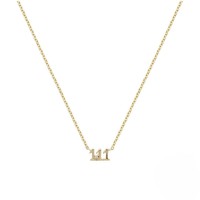 Collier en argent sterling 925 plaqué or 18 carats avec pendentif chiffres porte-bonheur 444 777 pour femme