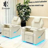Fauteuil de pédicure professionnel pour salon de manucure SPA, avec poche latérale, multifonction, tout-en-un, canapé de massage électrique à remous, en plastique