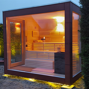 Chambres en bois traditionnelles de sauna de maison avec le sauna extérieur de jardin d'eam sec et la pièce d'eam - Product Image 6