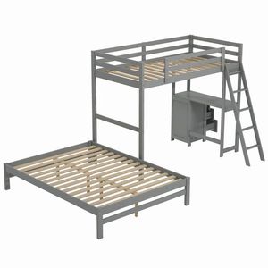 Двухъярусные кровати дети Loft кровать дети Twin над полной двухъярусная кровать с ящиками - Product Image 3