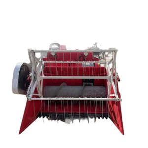 Mini Moissonneuse-batteuse multifonctionnelle à transmission par engrenages bleue pour riz et céréales - Product Image 5