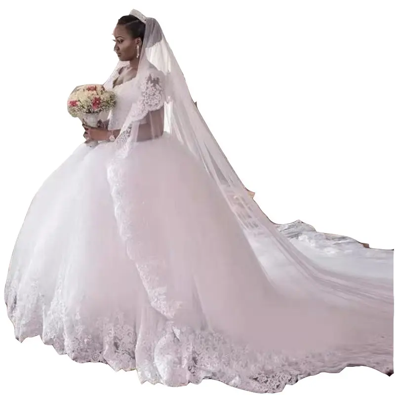 W1049 Bride white sleeveless vestido de amazing muslim lace wedding dress wedding gown bridal dress