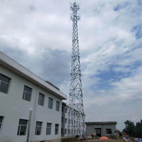 20 25 30 35 40 42 45 48 50 52 55 60 65 M Mètre Mât Pylône Tubulaire Fer À 3 Pattes de Télécommunication Tube En Acier autoportant Tour