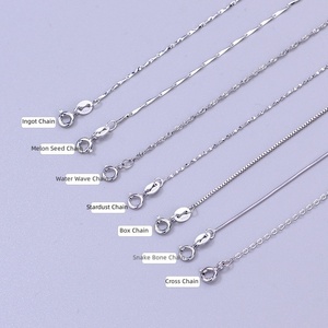 S925 in <span class=keywords><strong>argento</strong></span> Sterling <span class=keywords><strong>40</strong></span> + 5 <span class=keywords><strong>cm</strong></span> a catena con onda d'acqua avanzata serpente scatola di catene incrociate da donna - Product Image 5